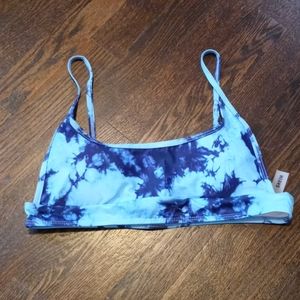 Blue tie dye bikini top